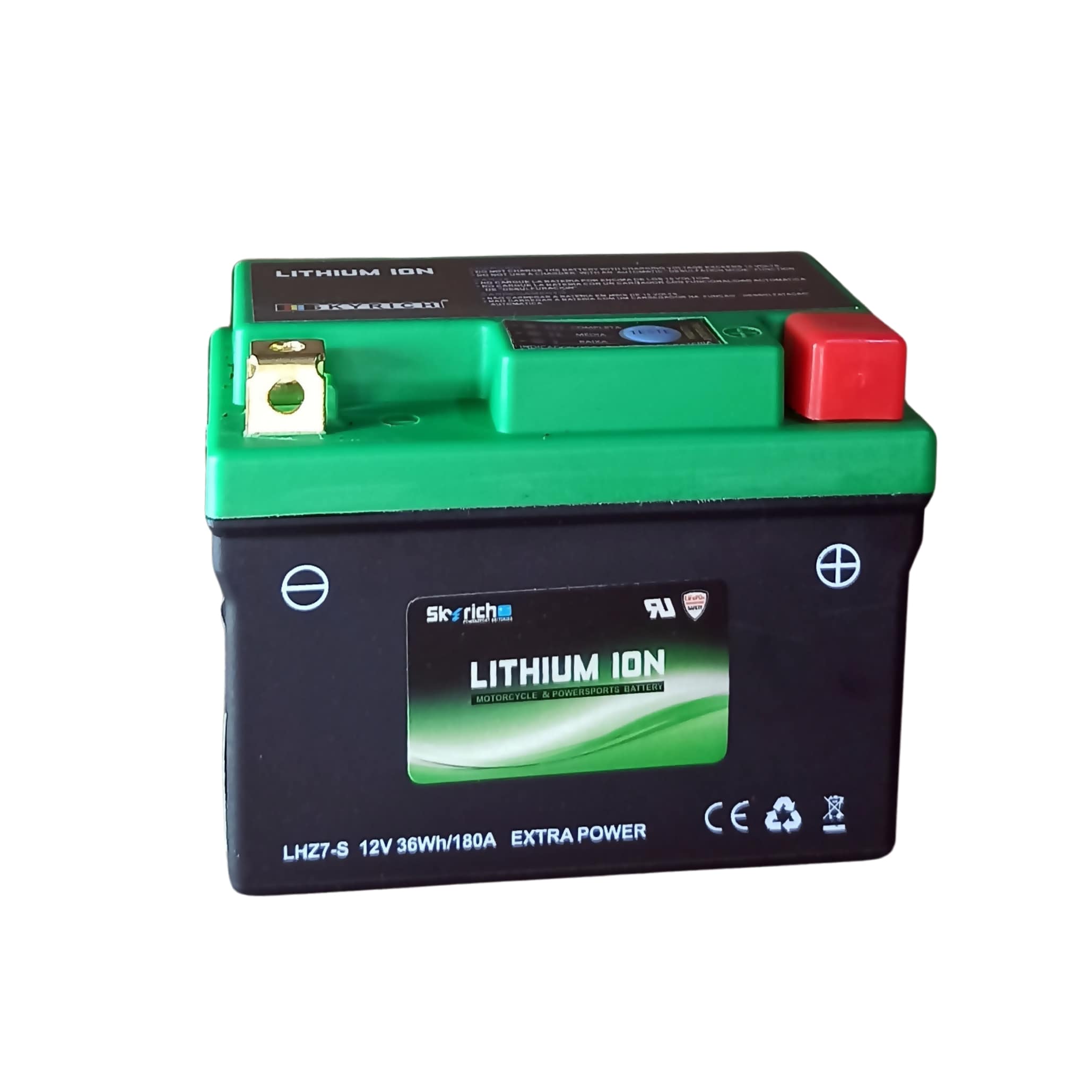 Bateria SkyRich Lítio – LHZ7-S Extra Power – CCA 315A (YTZ6V / YTZ6S / YT5L-BS / YTX5L-BS / YTX5L / YTZ7S)