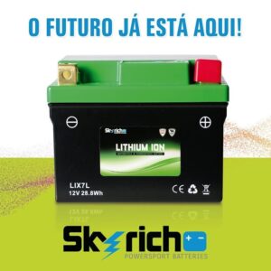 Bateria SkyRich Lítio – LIX7S (Competição/Cross) – CCA 240A (YTZ7S / YTZ6V / YTZ6S / YT5L-BS / YTX5L-BS / YTX5L)