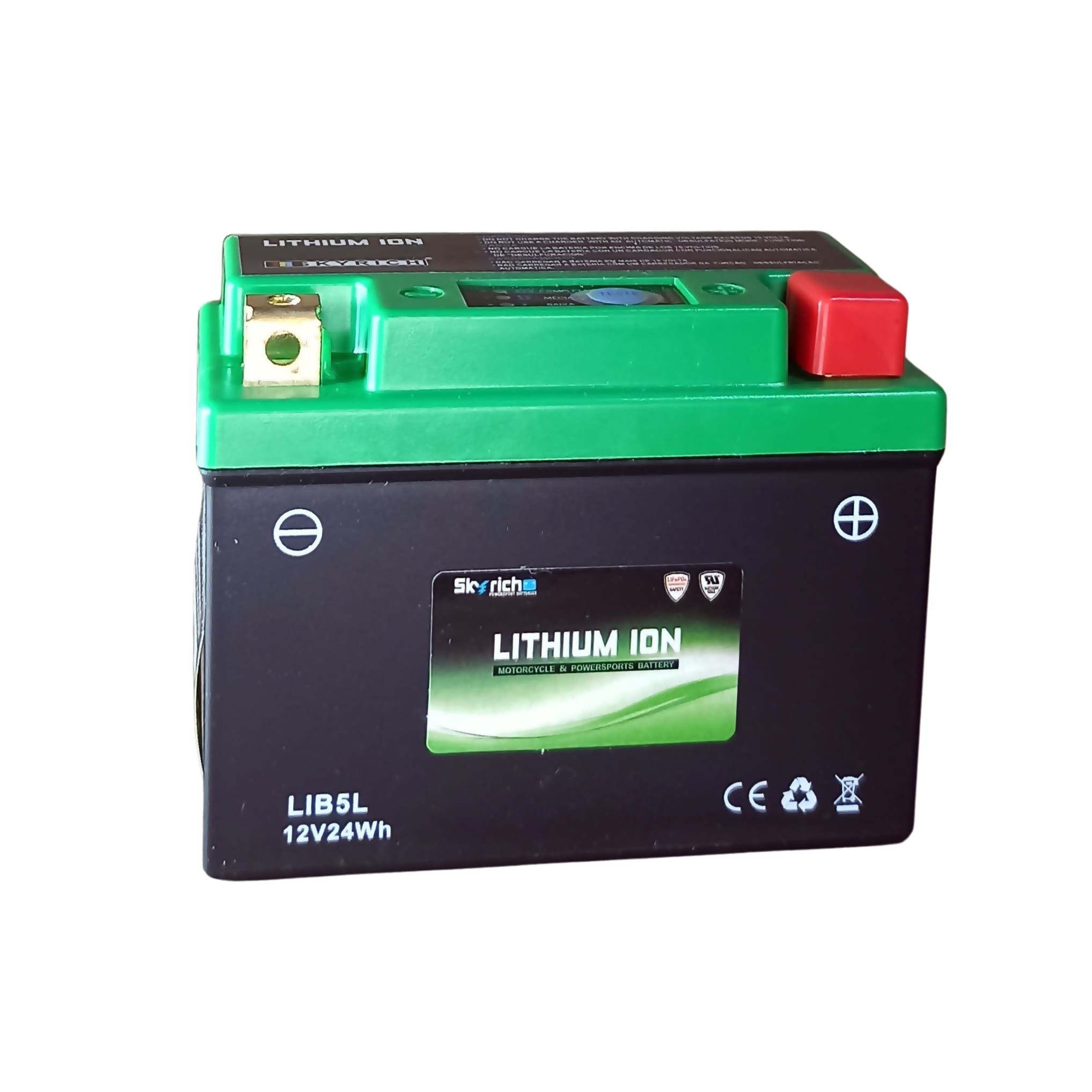 Bateria SkyRich Lítio – LIB5L – CCA 100A (YB5L-B / 12N5-3B)