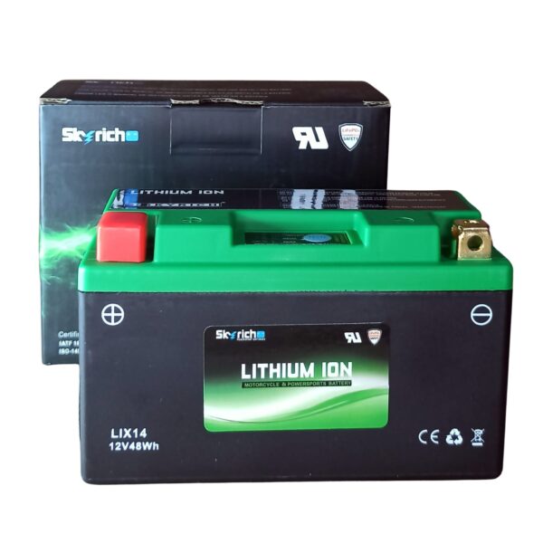 Bateria SkyRich Lítio – LIX14  – CCA 200A (CTX9L-BS / YT9B-BS / YTX12-BS / YTX14-BS)