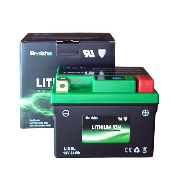 Bateria SkyRich Lítio – LIX5L – CCA 100A (YTZ6V / YTZ6S / YT5L-BS / YTX5L-BS / YTX5L / YTZ7S)