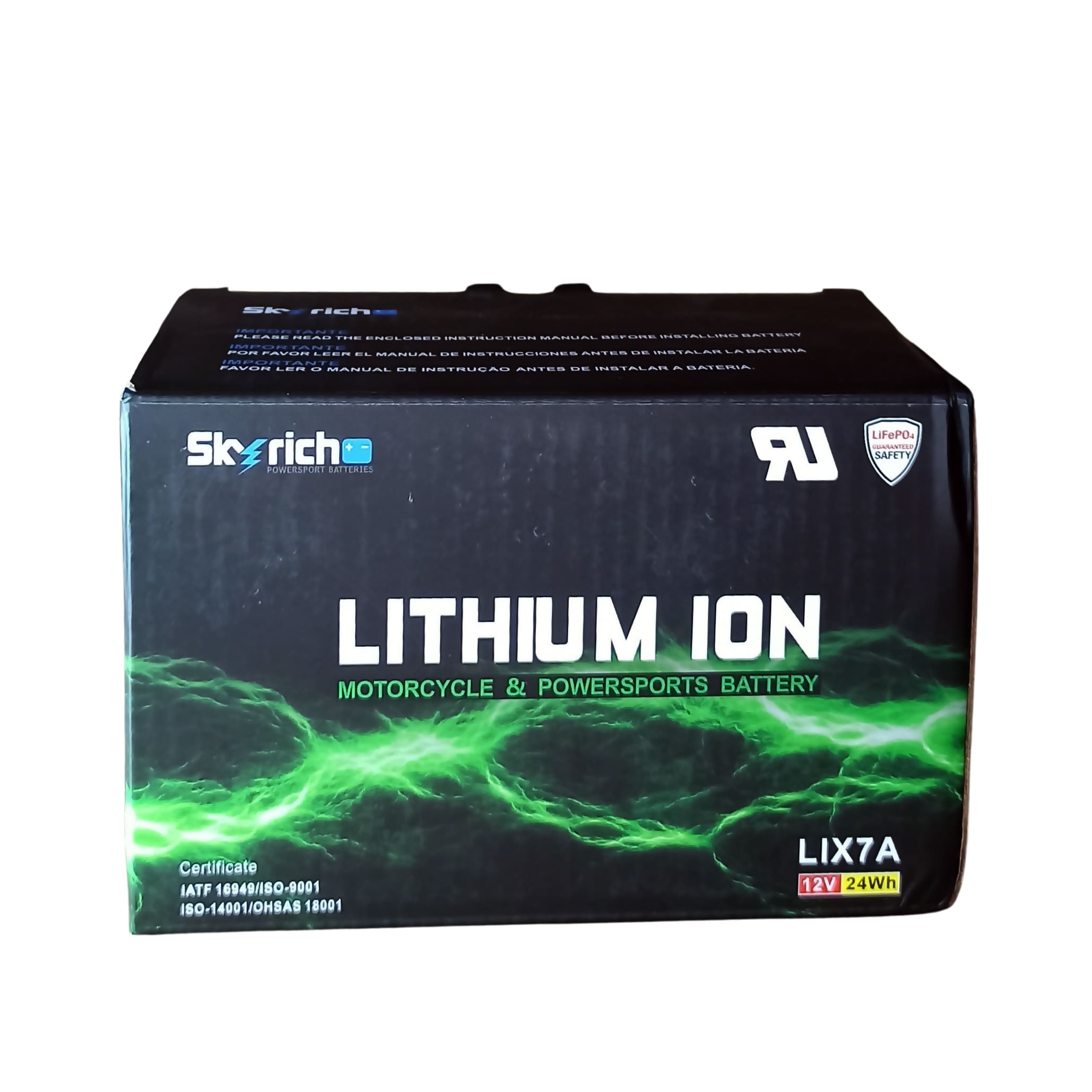 Bateria SkyRich Lítio – LIX7A – CCA 120A (YTX7A-BS / YTX7A / YTZ10S)