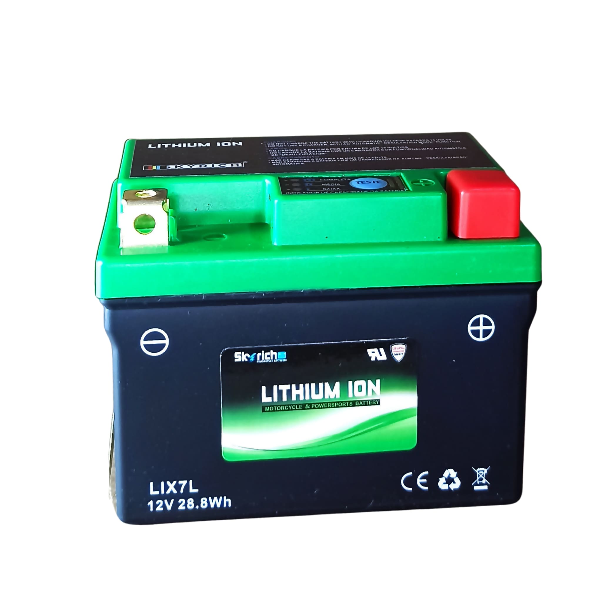 Bateria SkyRich Lítio – LIX7L – CCA 120A (YTZ7S / YTZ6V / YTZ6S / YT5L-BS / YTX5L-BS / YTX5L)
