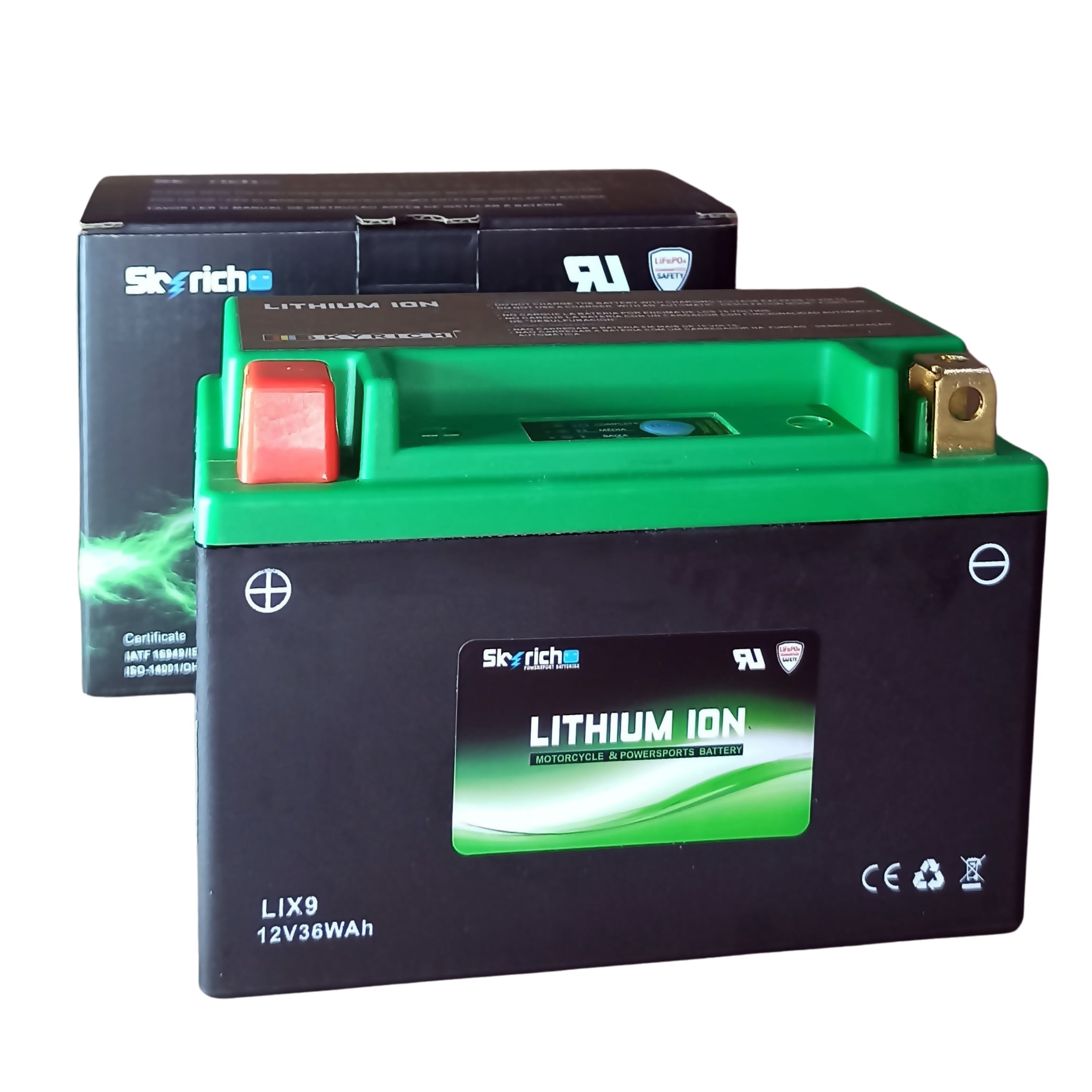 Bateria SkyRich Lítio – LIX9 – CCA 135A (YTZ14S / YTZ12S / YT12A-BS / YTX9-BS / YTX9)
