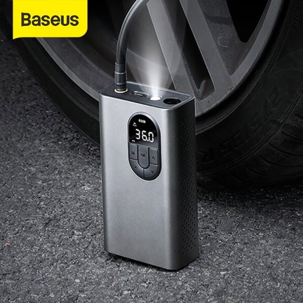 Compressor de ar para pneus e lanterna LED com bateria – Baseus