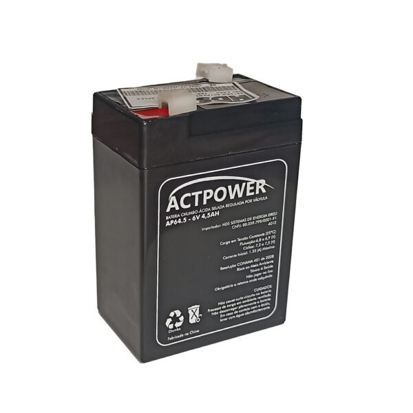 Bateria ActPower VRLA – AGM AP64.5 06V 4,5AH
