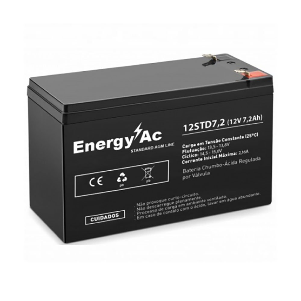 Bateria Energy-AC VRLA – AGM EAC-12STD7,2 – 12v 7,2 Ah