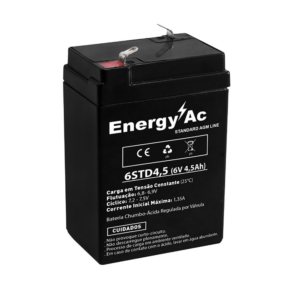 Bateria Energy-AC VRLA – AGM EAC-6STD4,5 – 6v 4,5 Ah