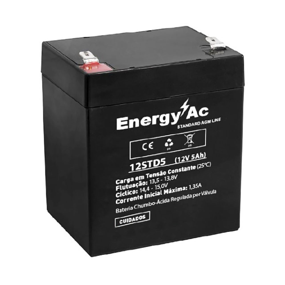 Bateria Energy-AC VRLA – AGM EAC-12STD5 T2 – 12v 5 Ah