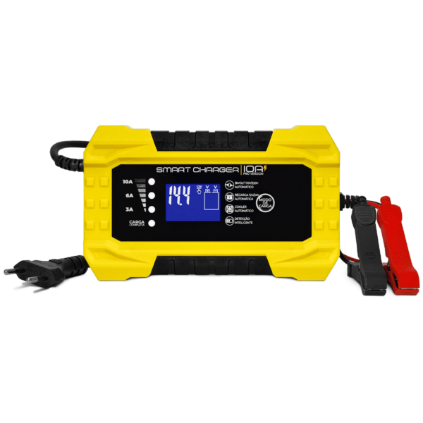 Carregador de Bateria Automotivo 10A PRO – Bivolt – 12V – Smart Charger